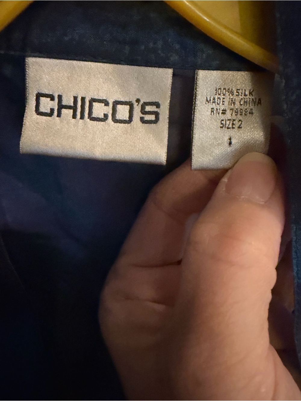 Chico's Sheer Multi-Blue Open-Front Jacket - Picture 2 of 2